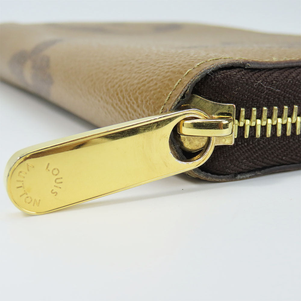 LOUIS VUITTON Long Wallet Purse M69353 monogram giant reverse Brown Zippy wallet Women Used Authentic