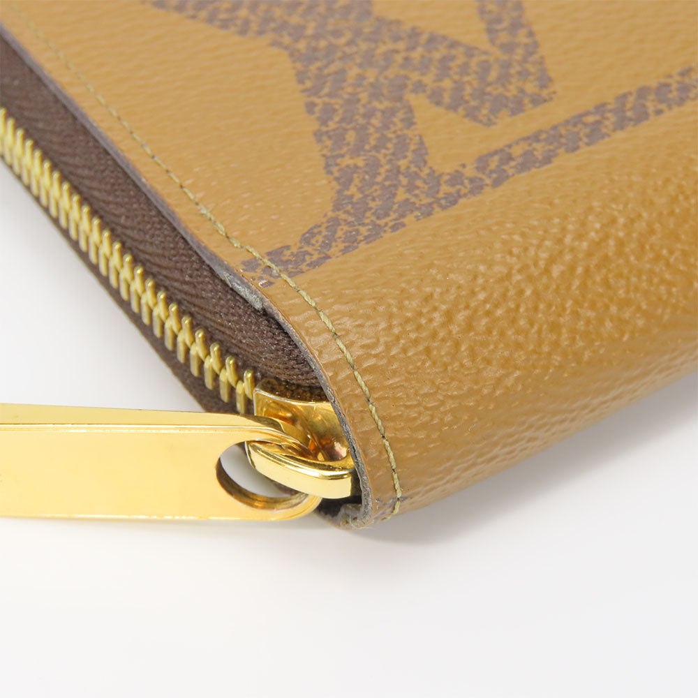 LOUIS VUITTON Long Wallet Purse M69353 monogram giant reverse Brown Zippy wallet Women Used Authentic