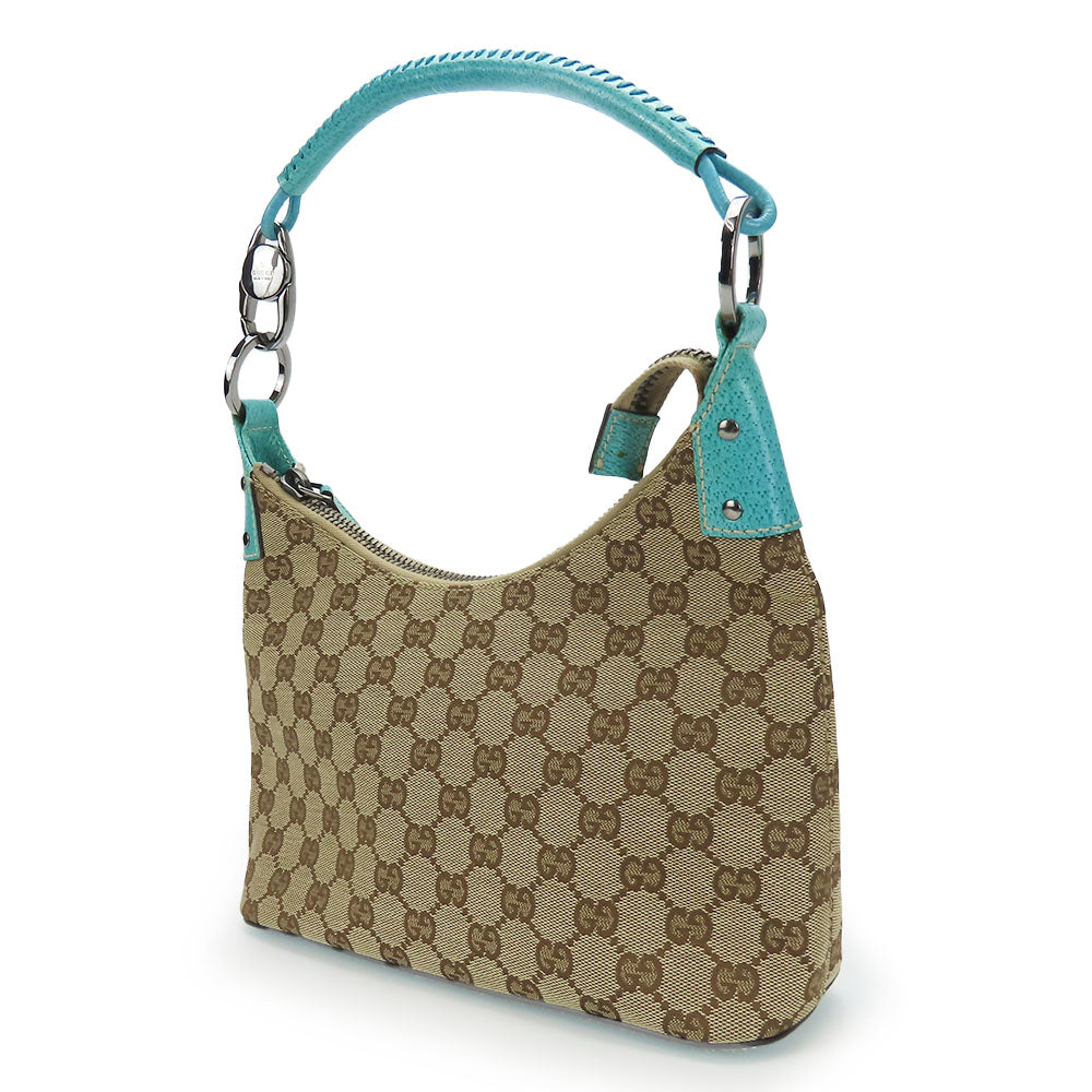 GUCCI Shoulder Bag 115002 GG canvas, leather blue Women Used Authentic