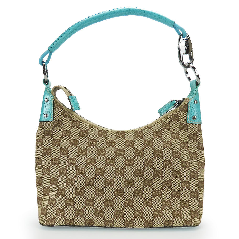 GUCCI Shoulder Bag 115002 GG canvas, leather blue Women Used Authentic