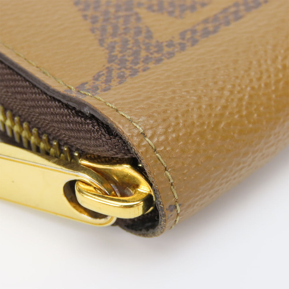 LOUIS VUITTON Long Wallet Purse M69353 Monogram Giant Reverse Brown Zippy wallet Women(Unisex) Used Authentic