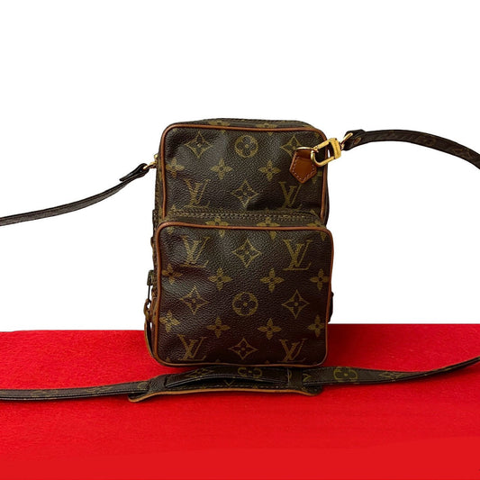 LOUIS VUITTON Shoulder Bag leather Brown Monogram Amazone