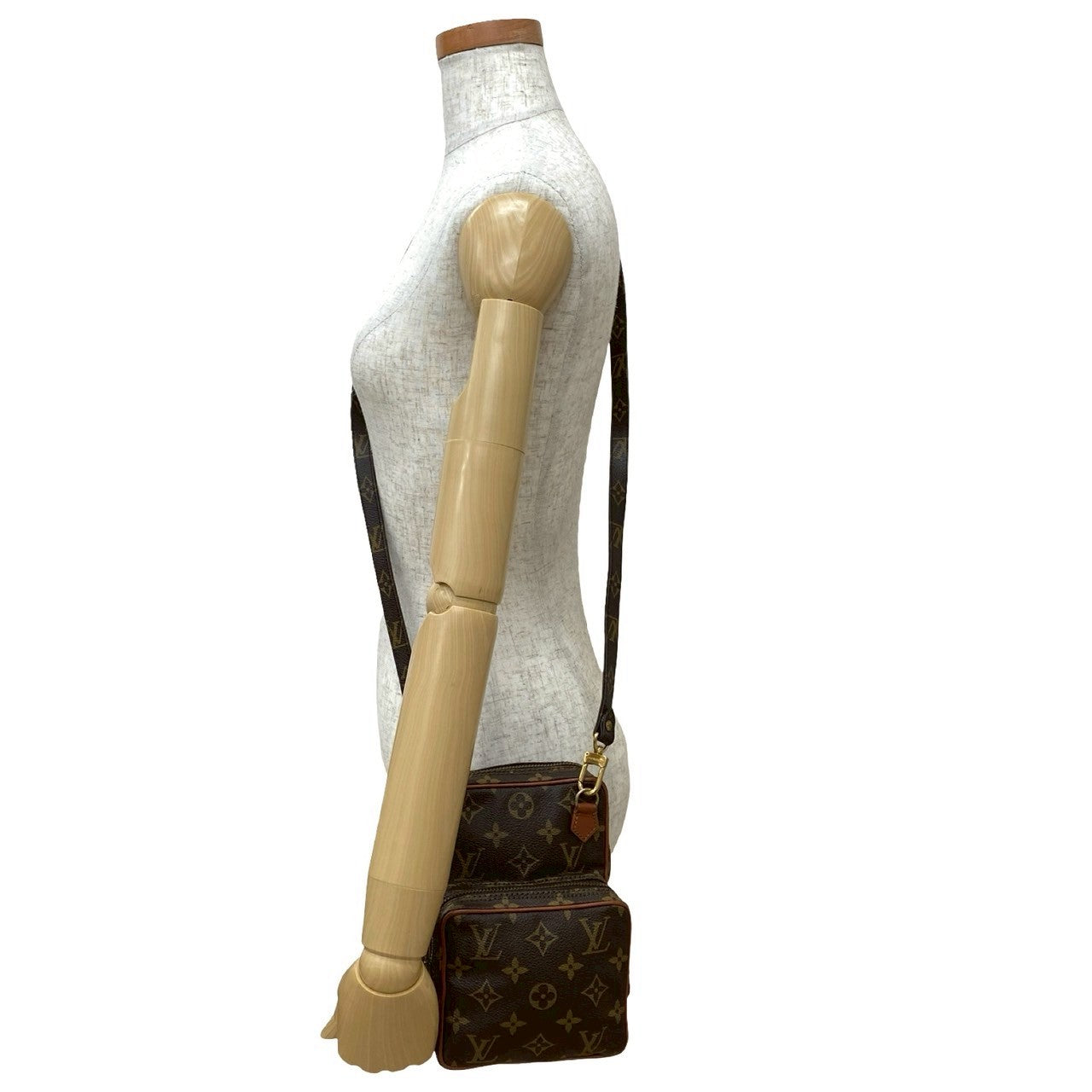 LOUIS VUITTON Shoulder Bag leather Brown Monogram Amazone