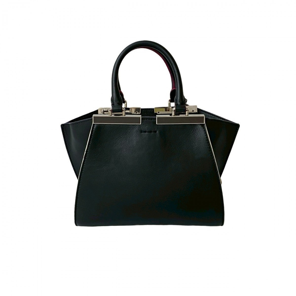 FENDI Shoulder Bag leather black Petite Troisur