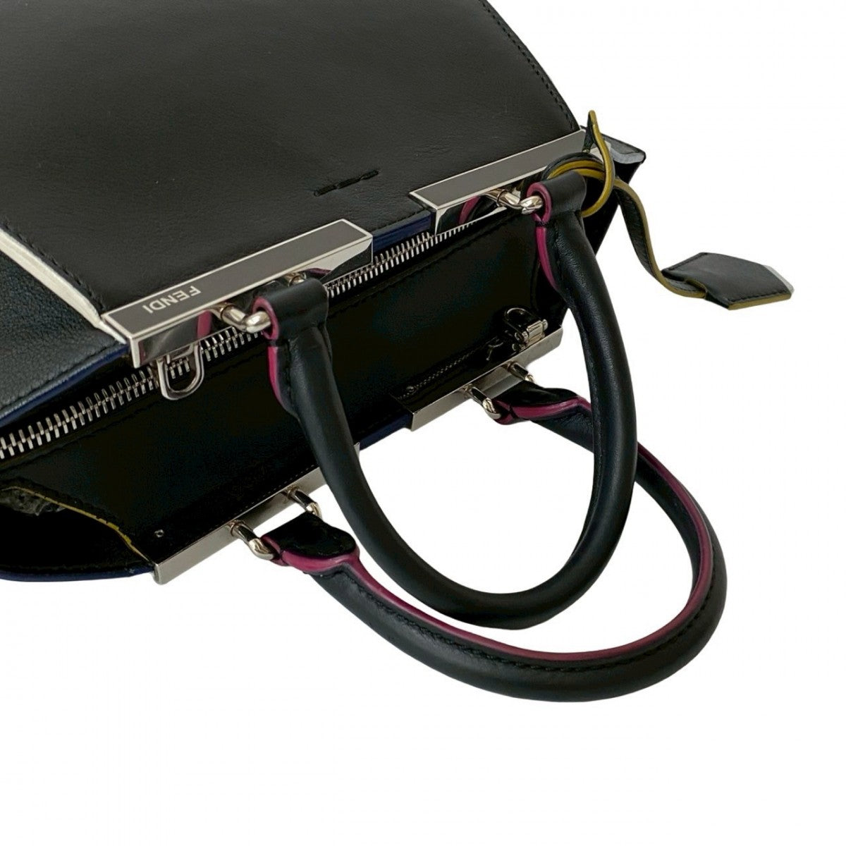 FENDI Shoulder Bag leather black Petite Troisur