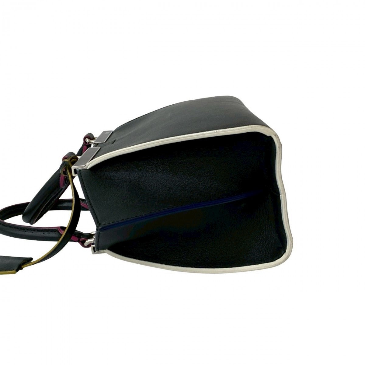 FENDI Shoulder Bag leather black Petite Troisur