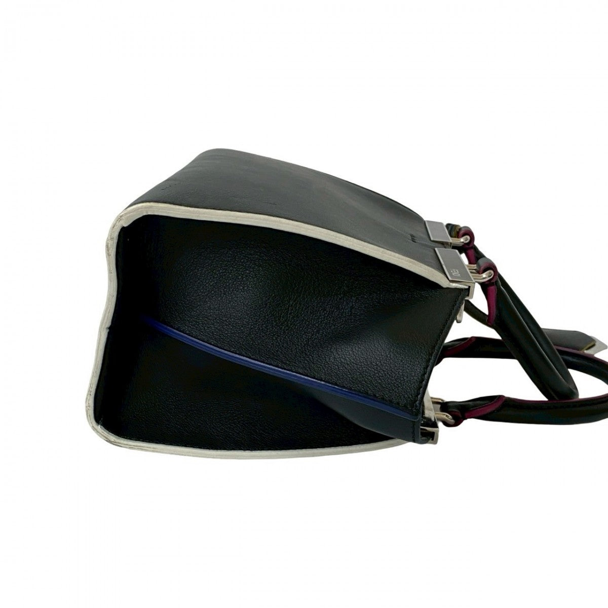 FENDI Shoulder Bag leather black Petite Troisur