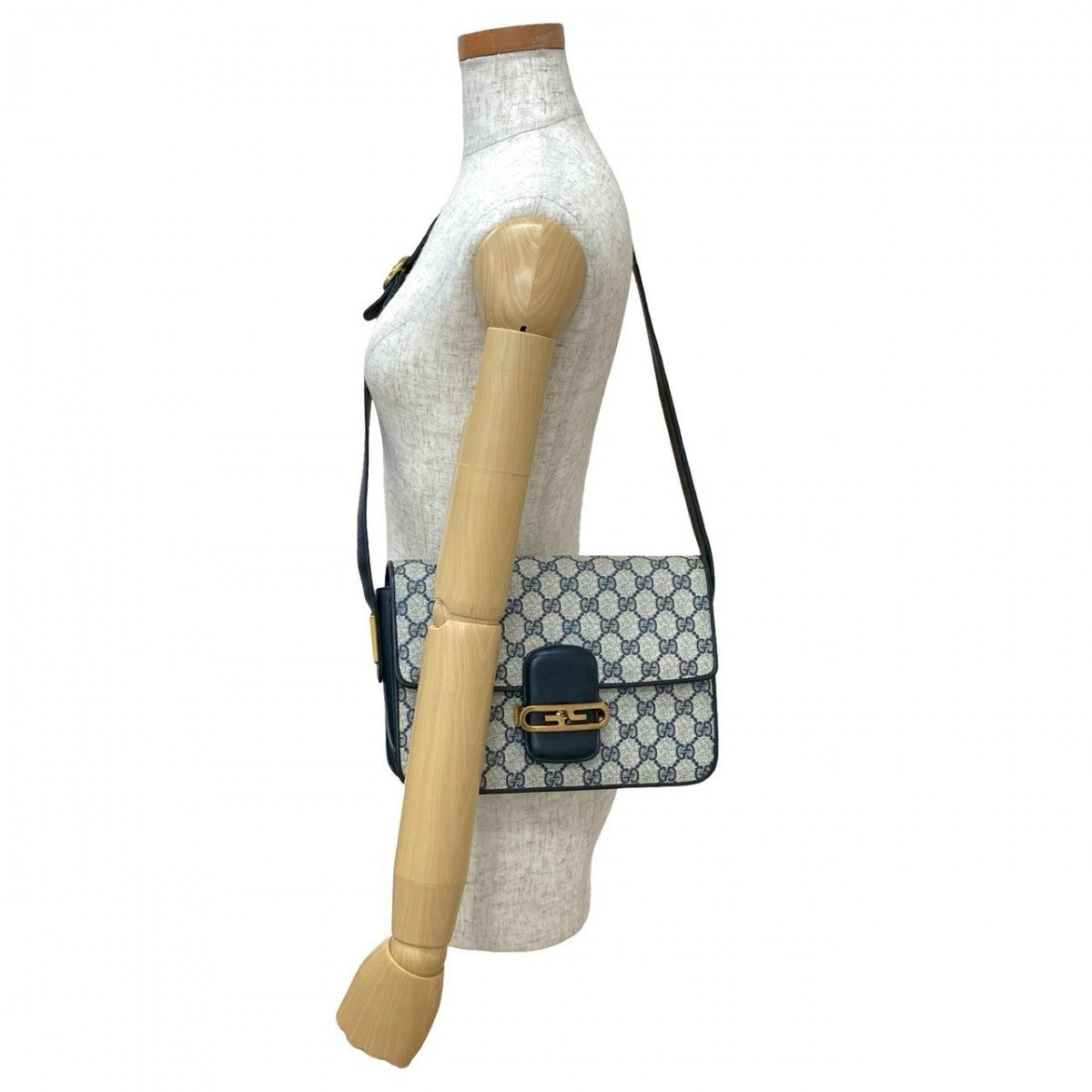 GUCCI Shoulder Bag leather Navy