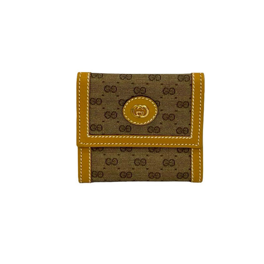 GUCCI Coin case leather Brown