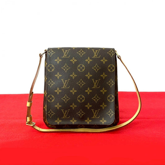 LOUIS VUITTON Shoulder Bag leather Brown Monogram Musette Salsa