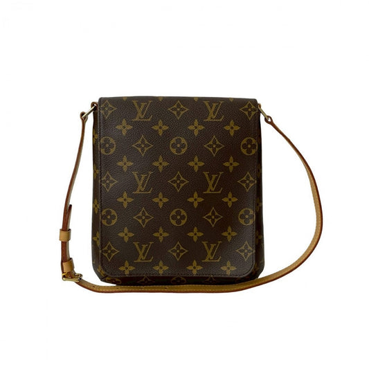 LOUIS VUITTON Shoulder Bag leather Brown Monogram Musette Salsa