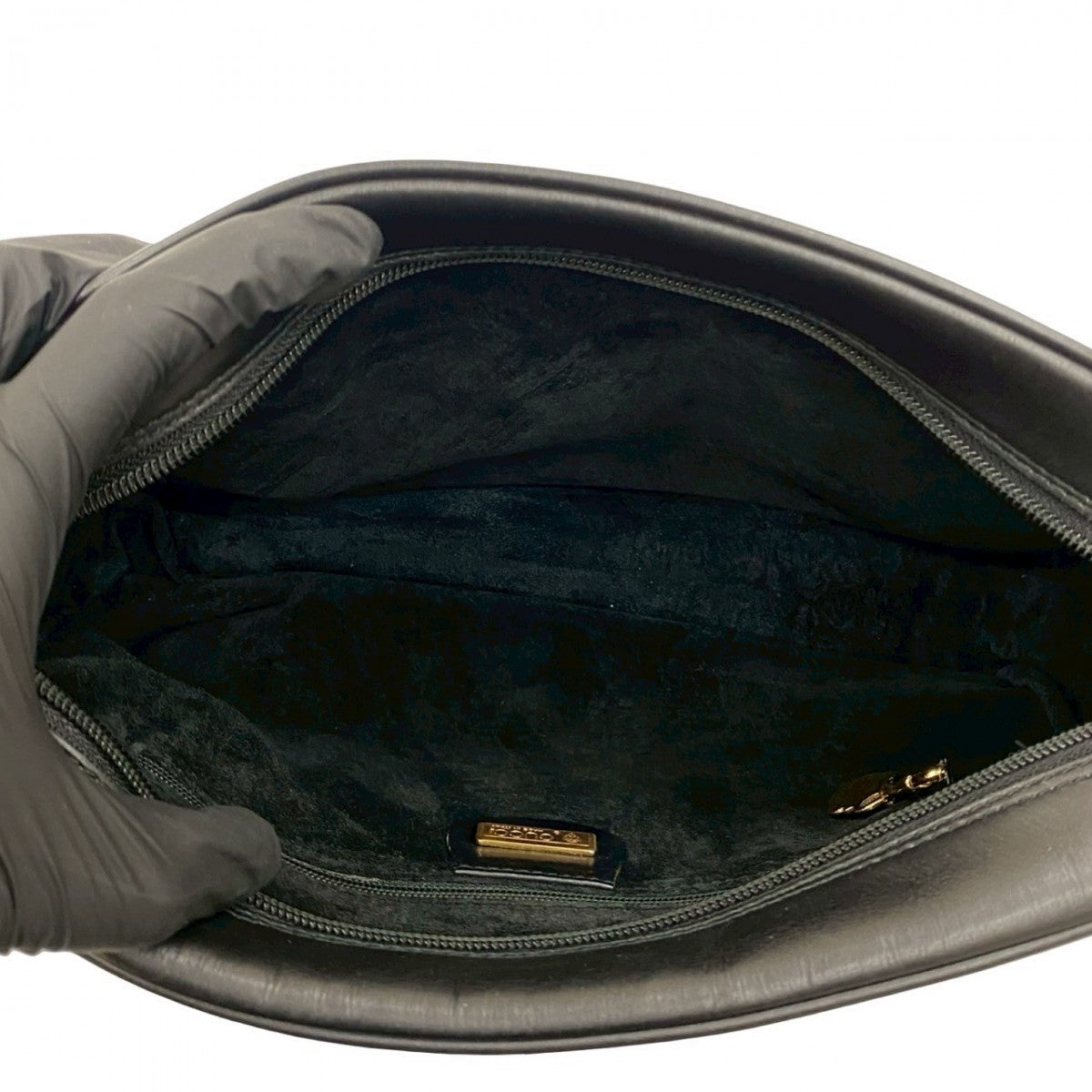 GUCCI Shoulder Bag leather black Sherry line