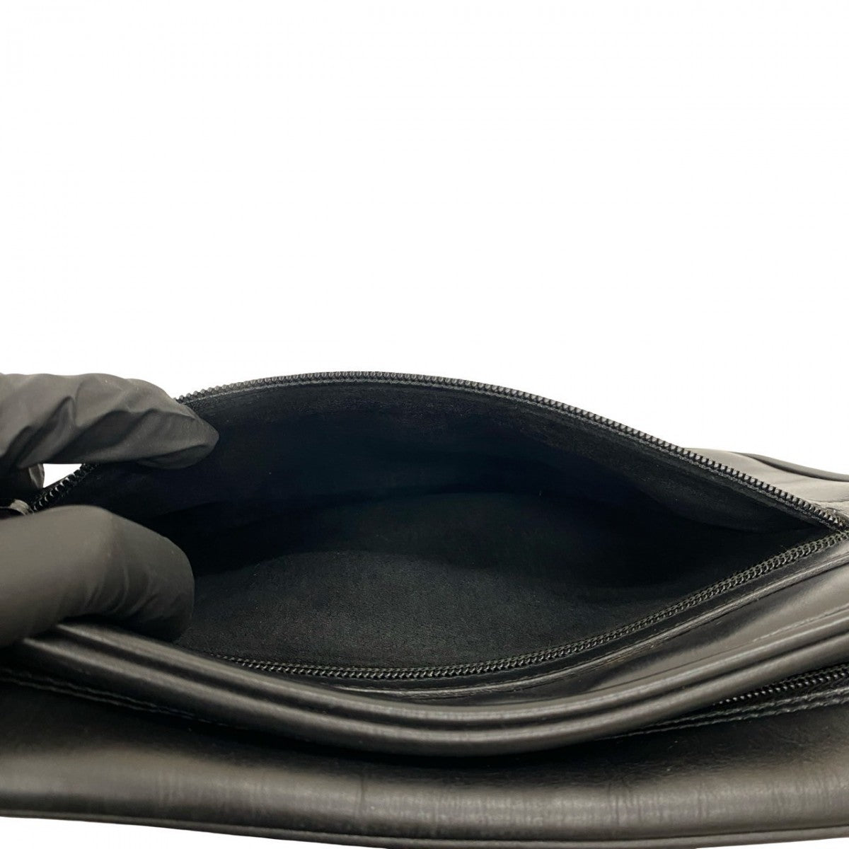 GUCCI Shoulder Bag leather black Sherry line