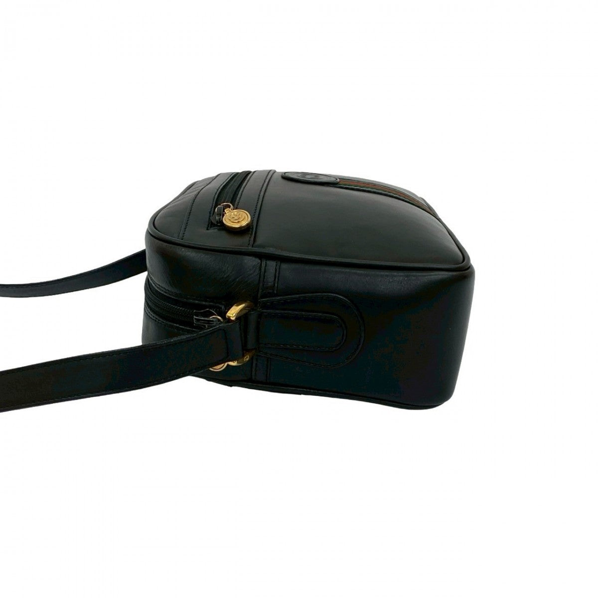 GUCCI Shoulder Bag leather black Sherry line