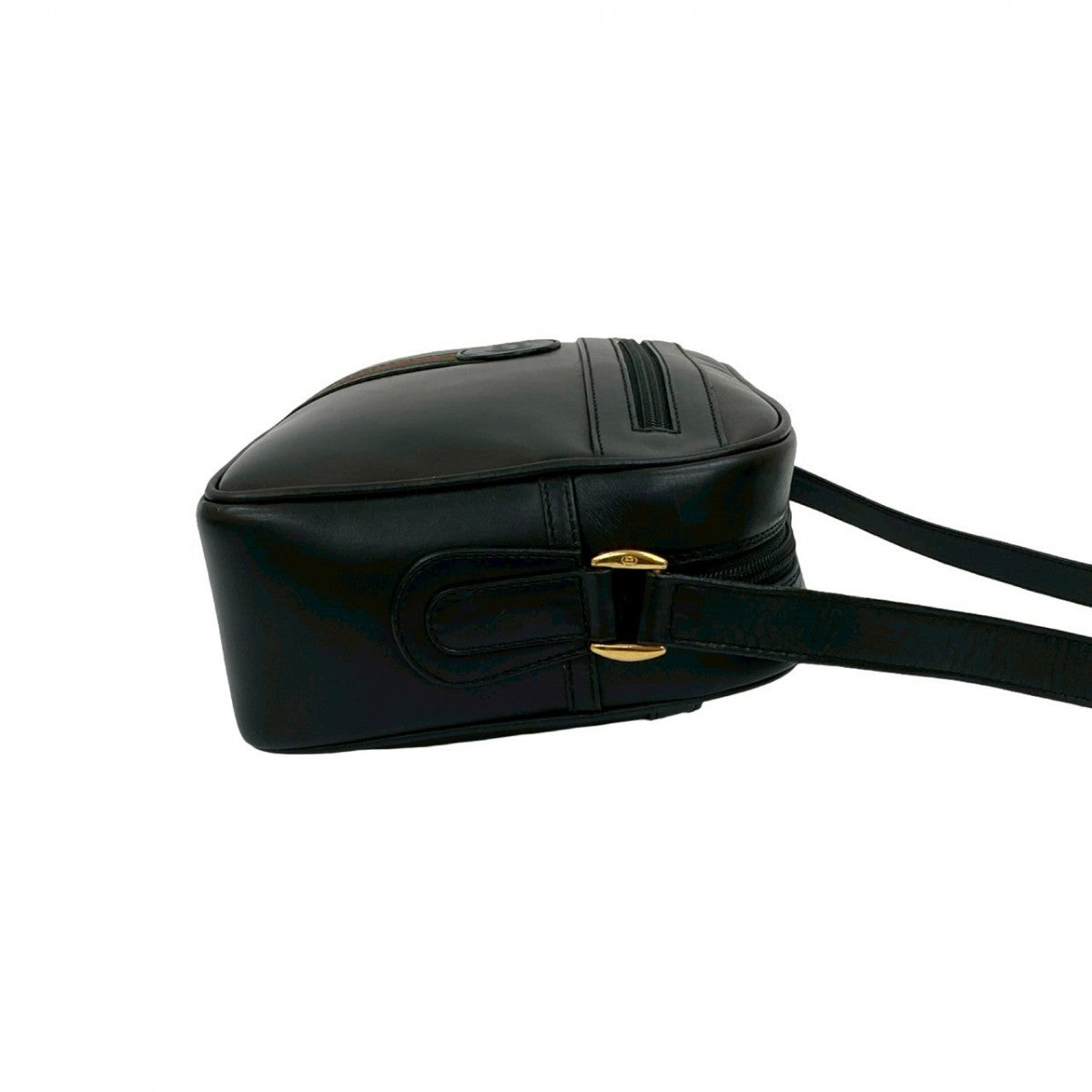 GUCCI Shoulder Bag leather black Sherry line