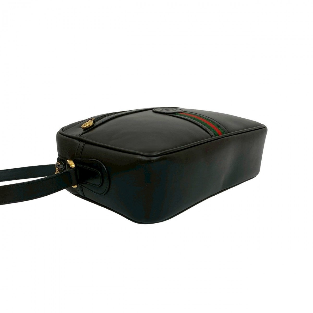 GUCCI Shoulder Bag leather black Sherry line