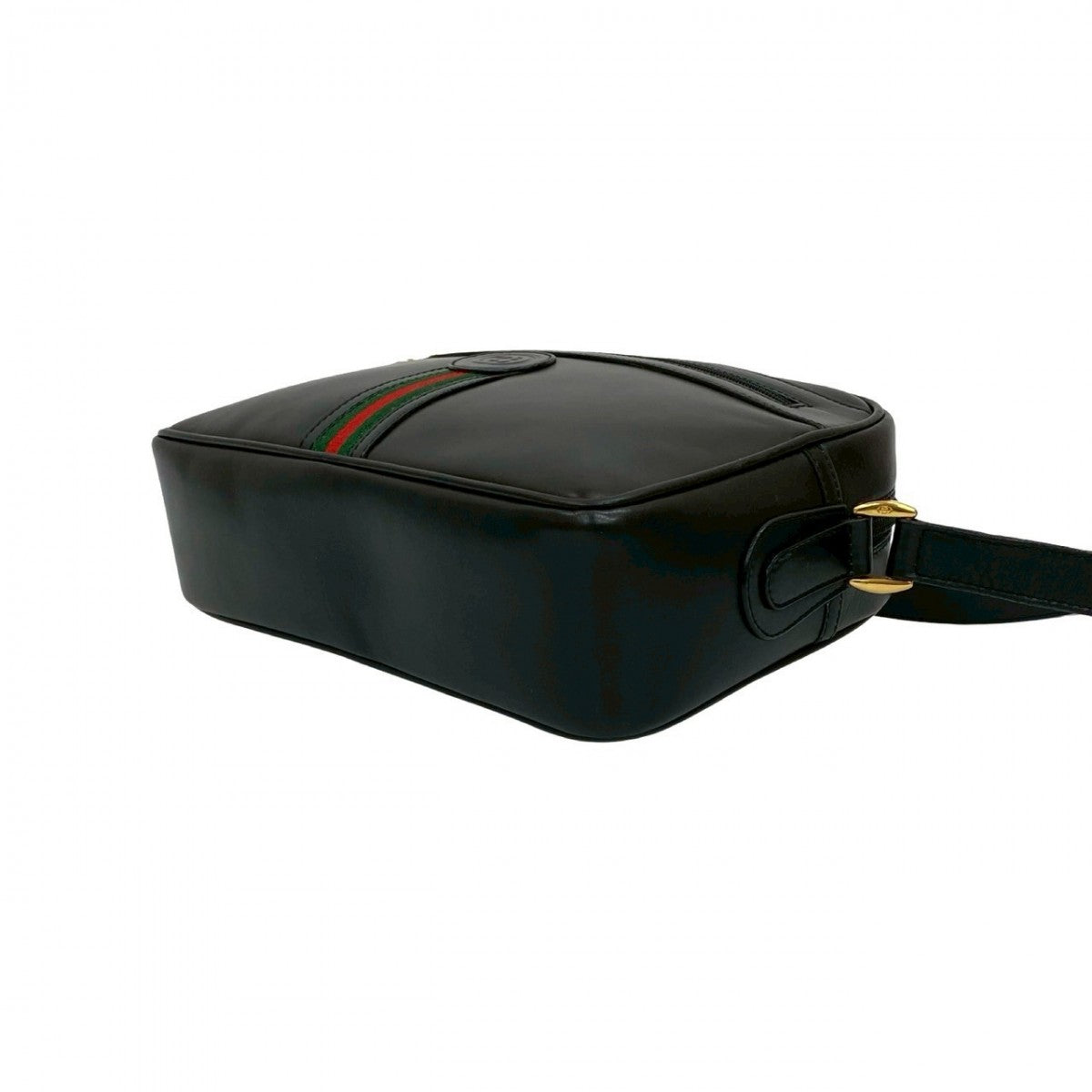 GUCCI Shoulder Bag leather black Sherry line