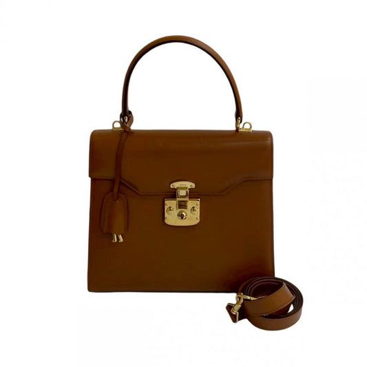 GUCCI Shoulder Bag leather Brown