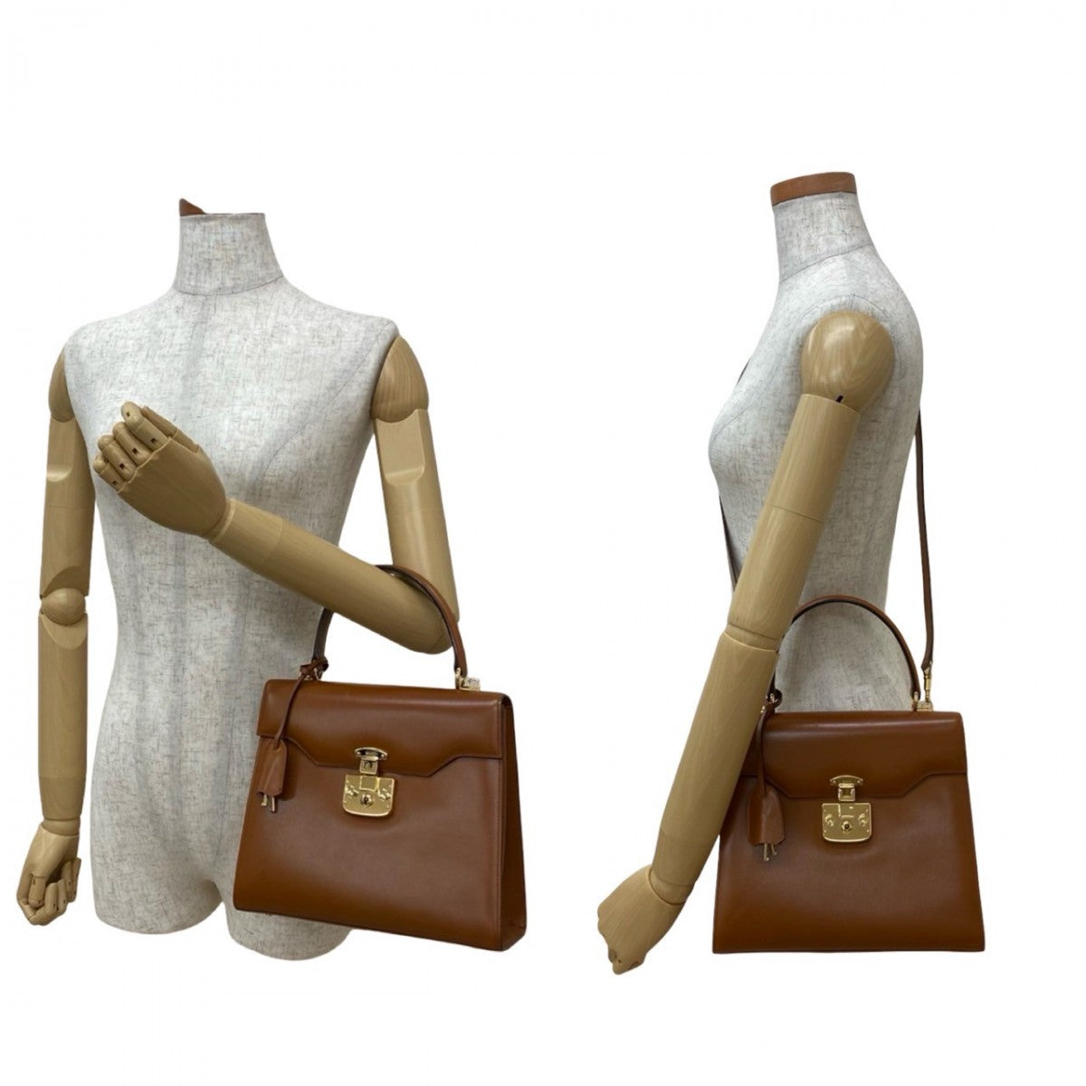 GUCCI Shoulder Bag leather Brown
