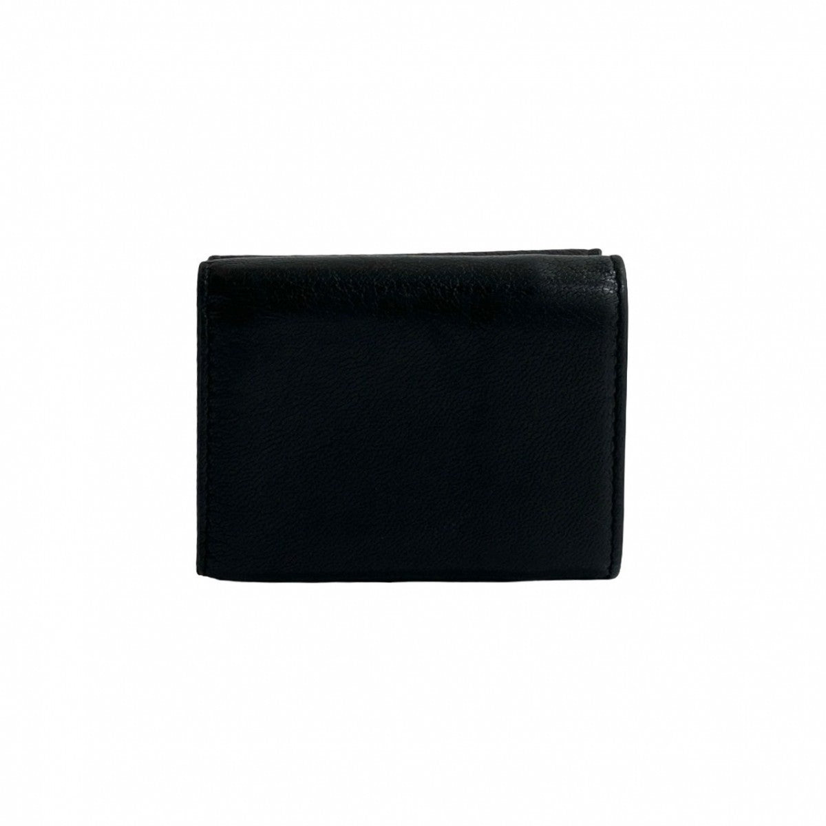Dior Tri-fold wallet leather black saddle lotus wallet
