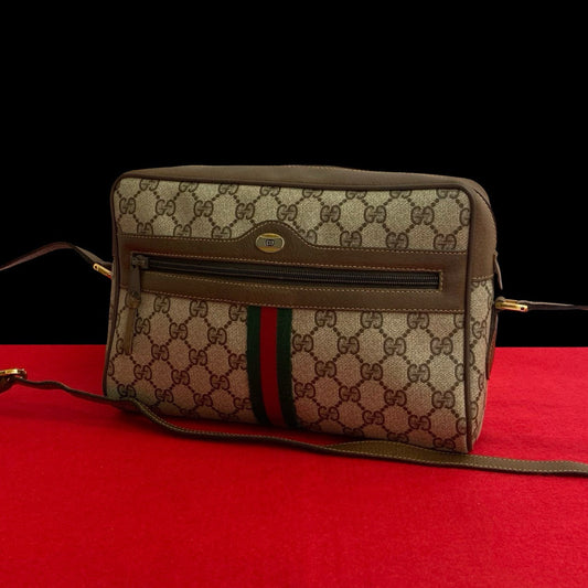 GUCCI Shoulder Bag leather Brown Sherry line