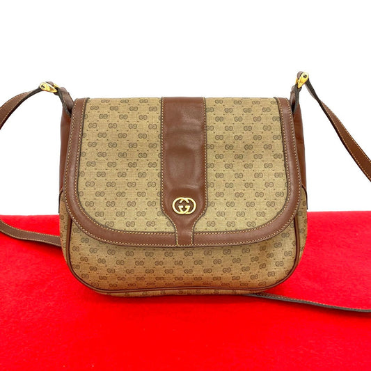 GUCCI Shoulder Bag leather Brown