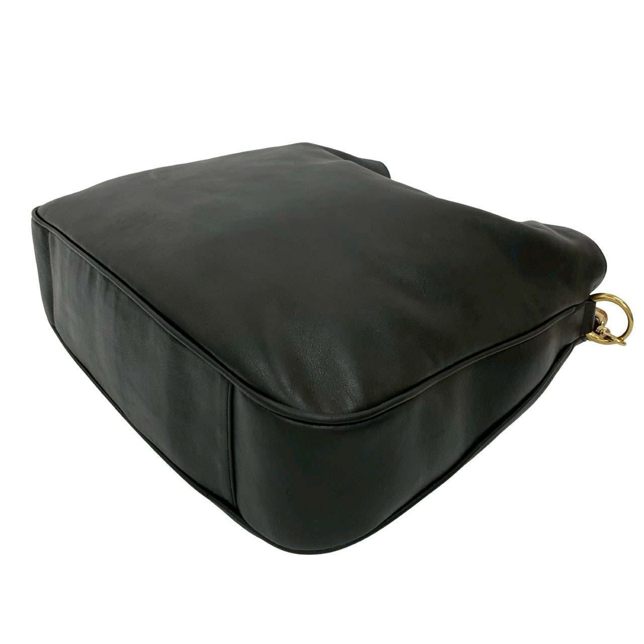 GUCCI Shoulder Bag leather black Bamboo
