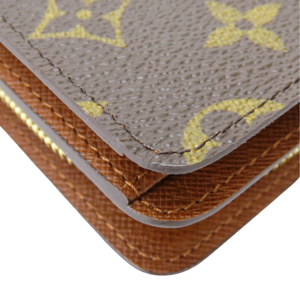 LOUIS VUITTON Bifold Wallet M61207 Monogram Brown Porto Papier Women Used Authentic