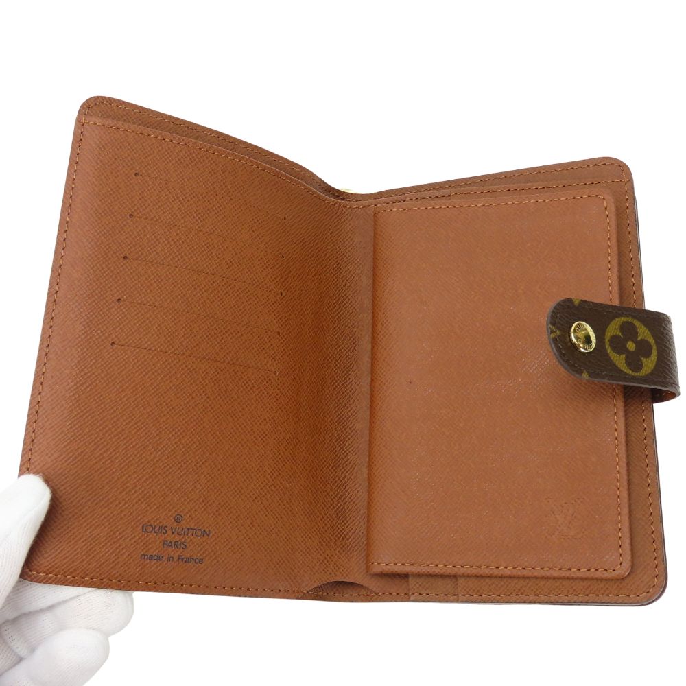 LOUIS VUITTON Bifold Wallet M61207 Monogram Brown Porto Papier Women Used Authentic