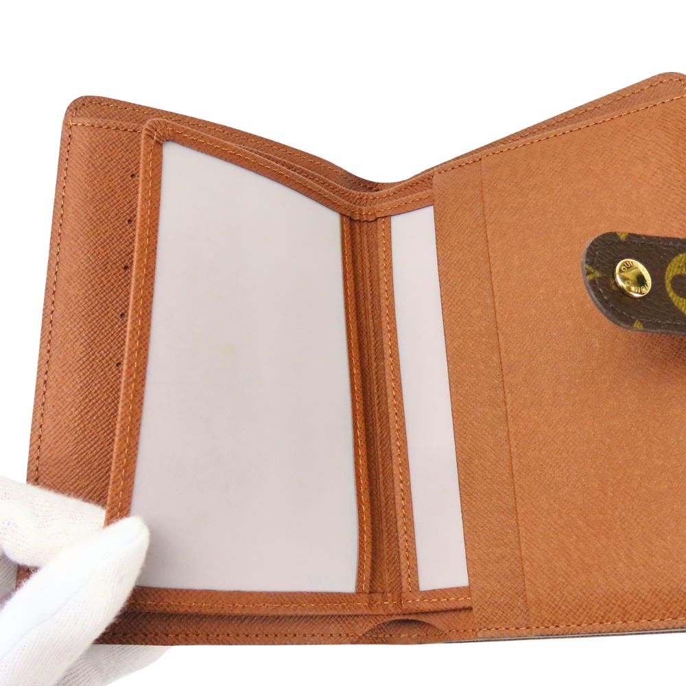 LOUIS VUITTON Bifold Wallet M61207 Monogram Brown Porto Papier Women Used Authentic