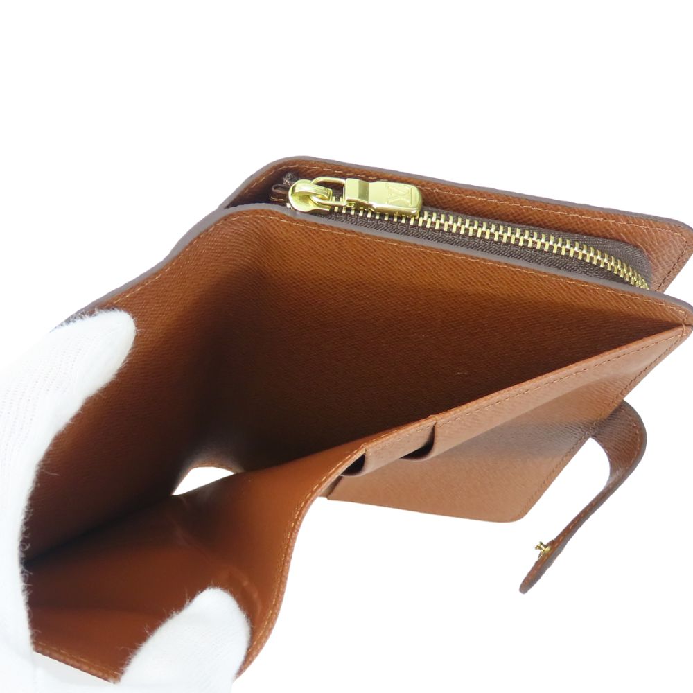 LOUIS VUITTON Bifold Wallet M61207 Monogram Brown Porto Papier Women Used Authentic