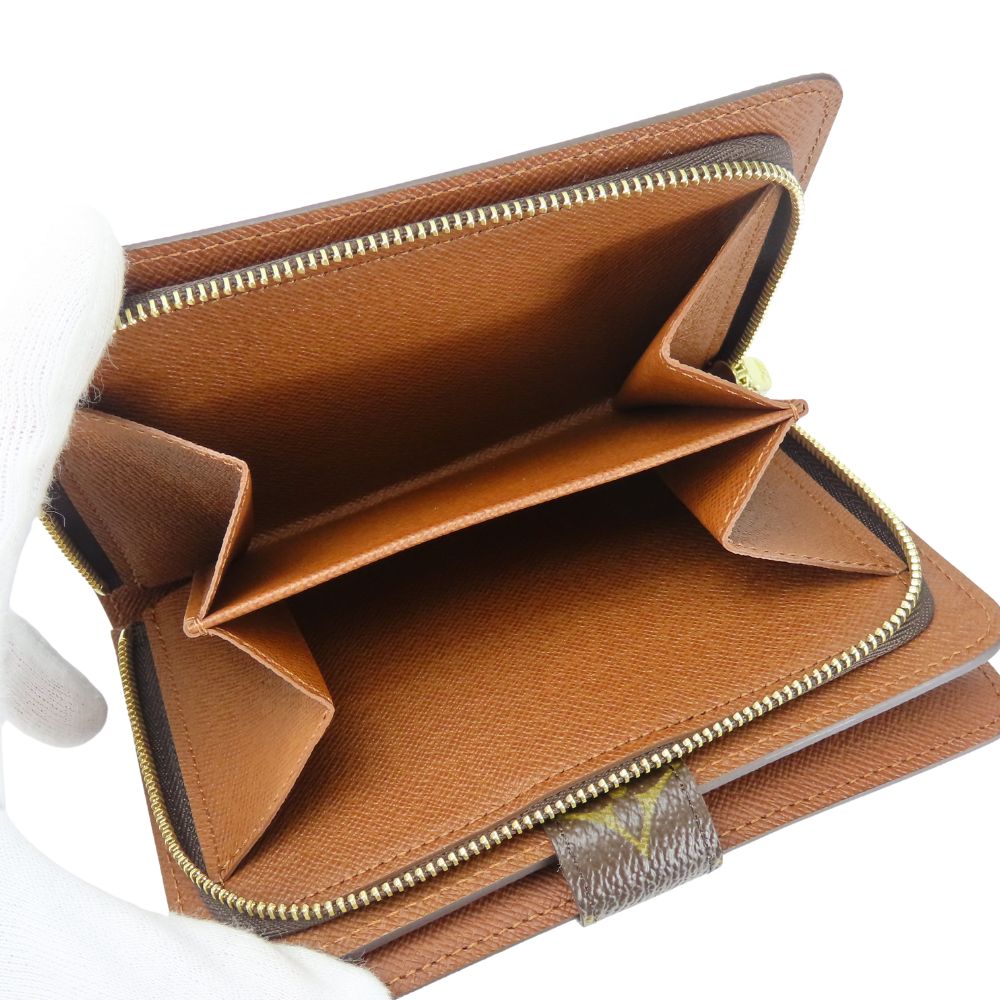 LOUIS VUITTON Bifold Wallet M61207 Monogram Brown Porto Papier Women Used Authentic