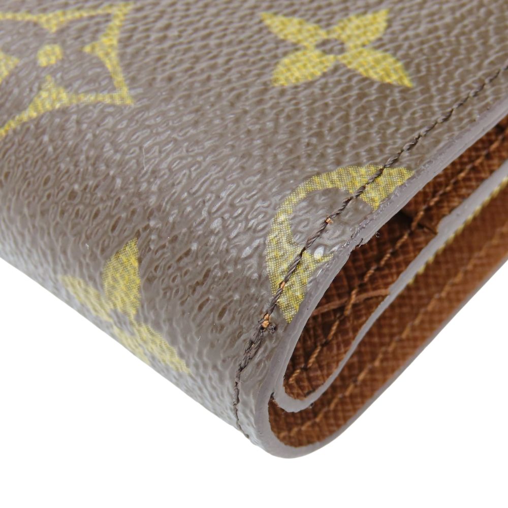 LOUIS VUITTON Bifold Wallet M61207 Monogram Brown Porto Papier Women Used Authentic