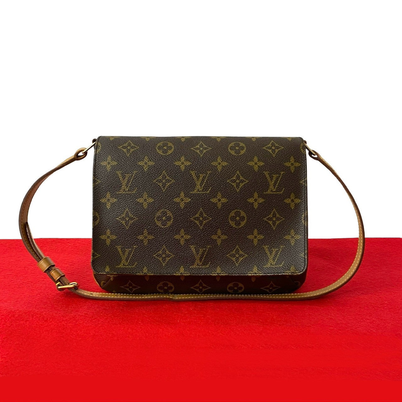 LOUIS VUITTON Shoulder Bag leather Brown Monogram Musette Tango