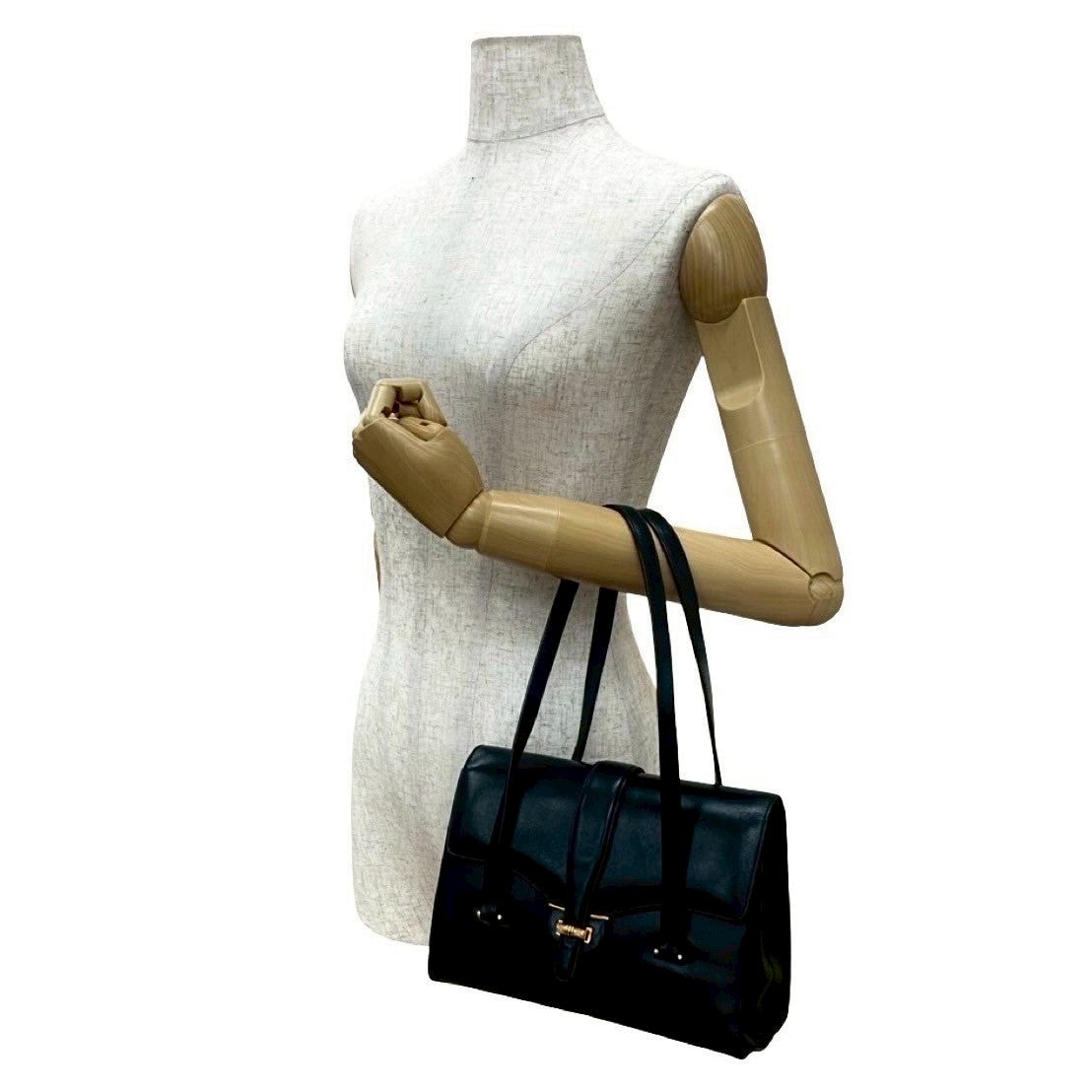 GUCCI Handbag Calfskin Navy