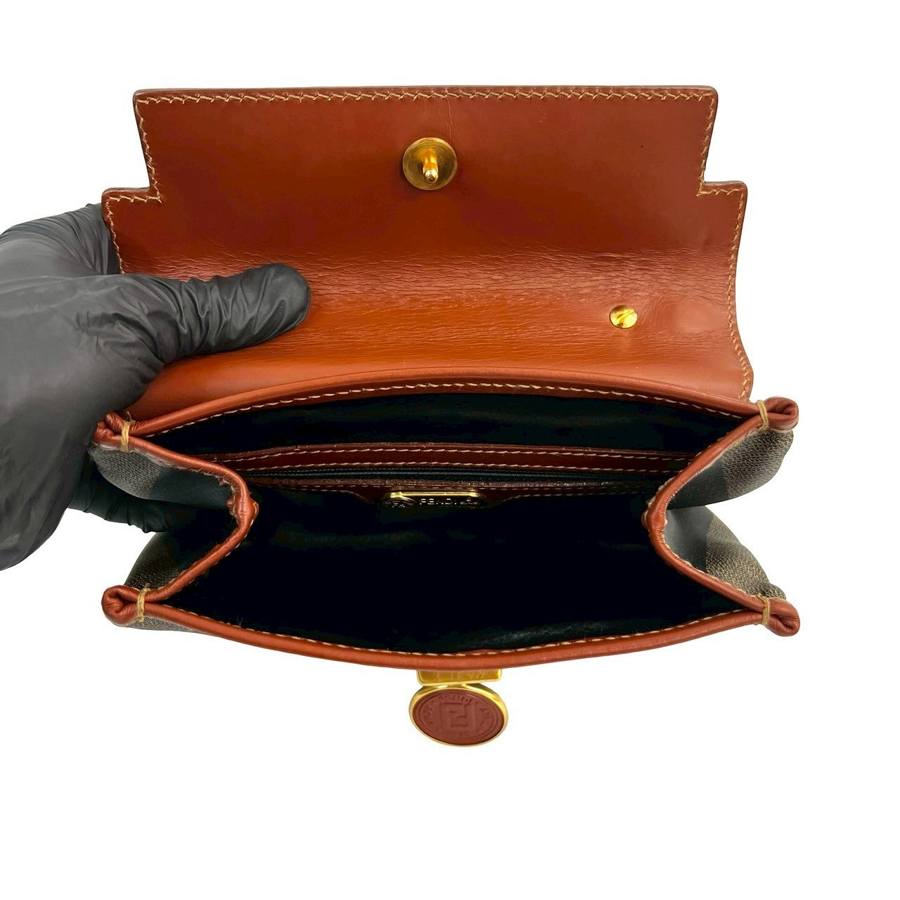 FENDI Shoulder Bag leather Brown