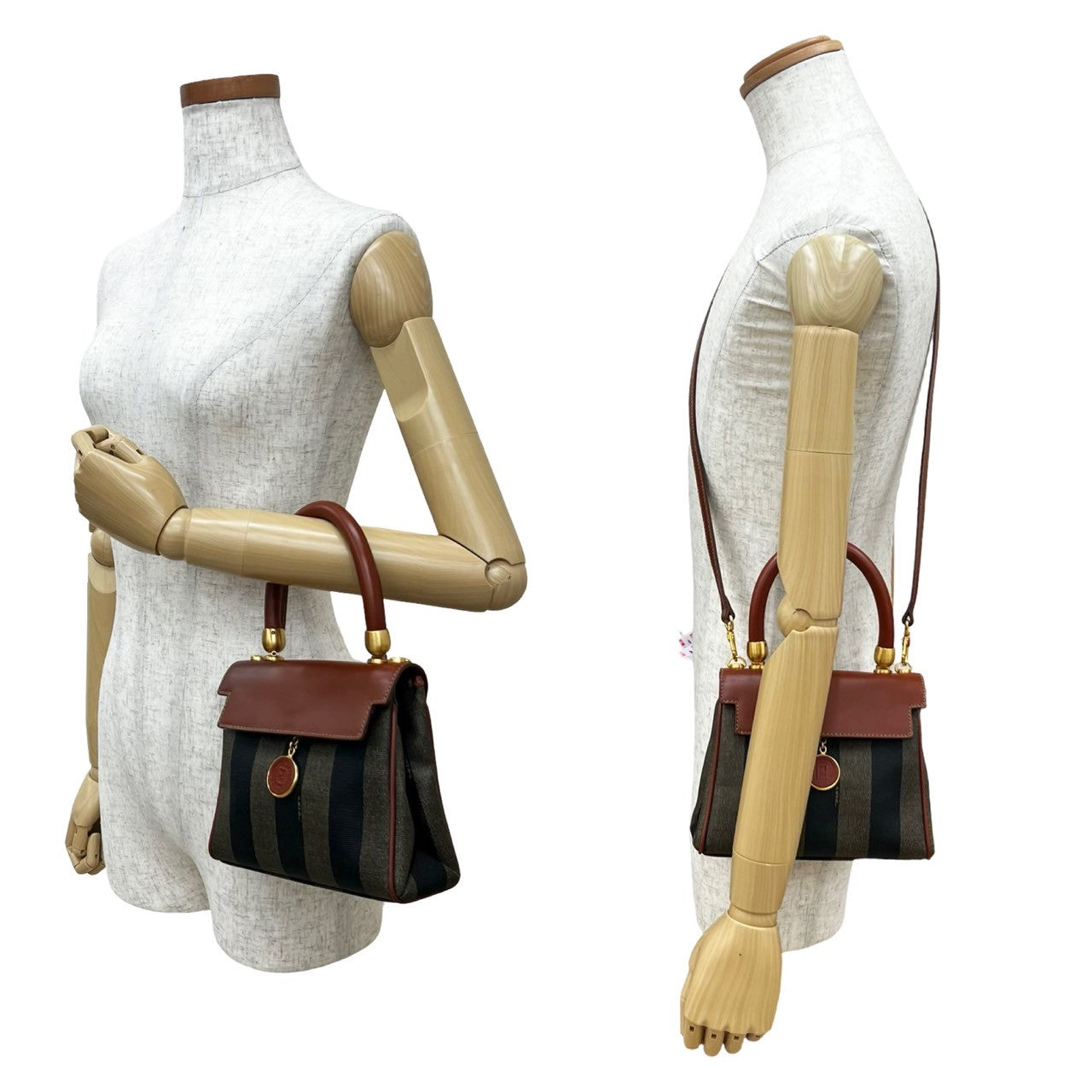 FENDI Shoulder Bag leather Brown