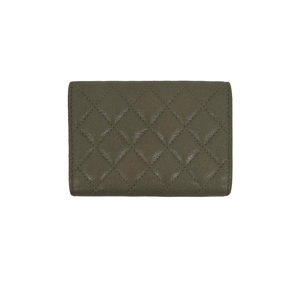 CHANEL Tri-fold wallet Matt caviar skin gray Matrasse Boy chanel