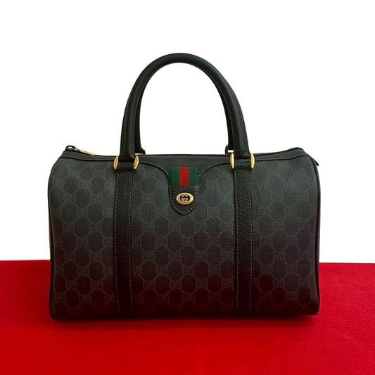 GUCCI Handbag leather black Sherry line
