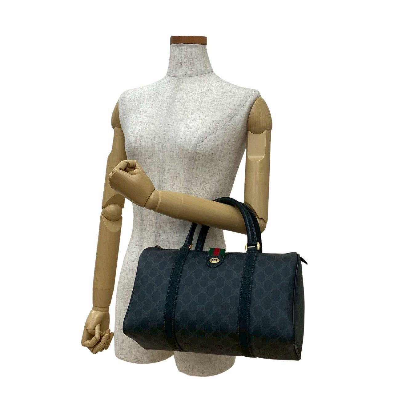 GUCCI Handbag leather black Sherry line