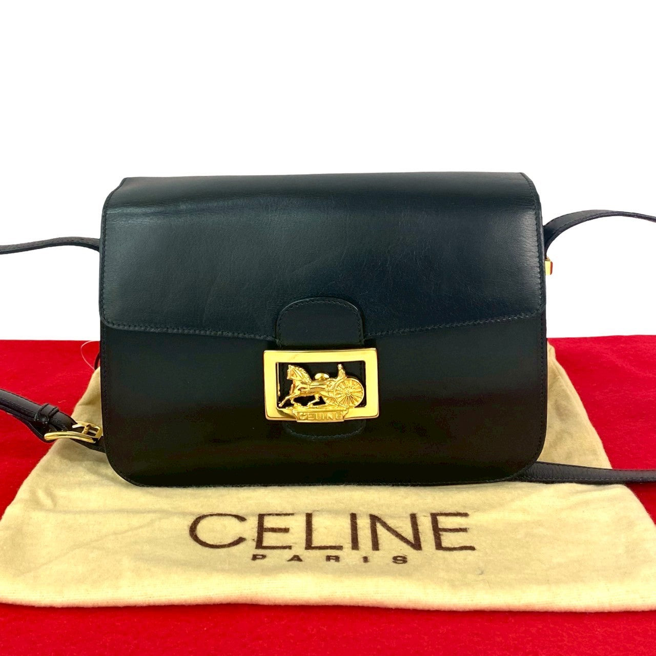 CELINE Shoulder Bag Calfskin black