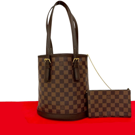 LOUIS VUITTON Tote Bag leather Brown Damier Male