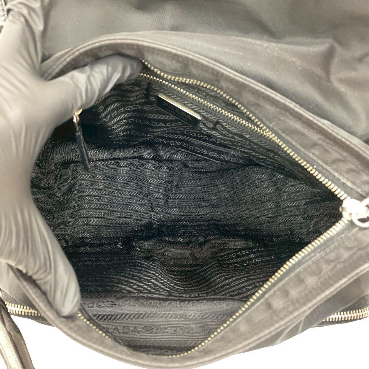 PRADA Shoulder Bag leather black