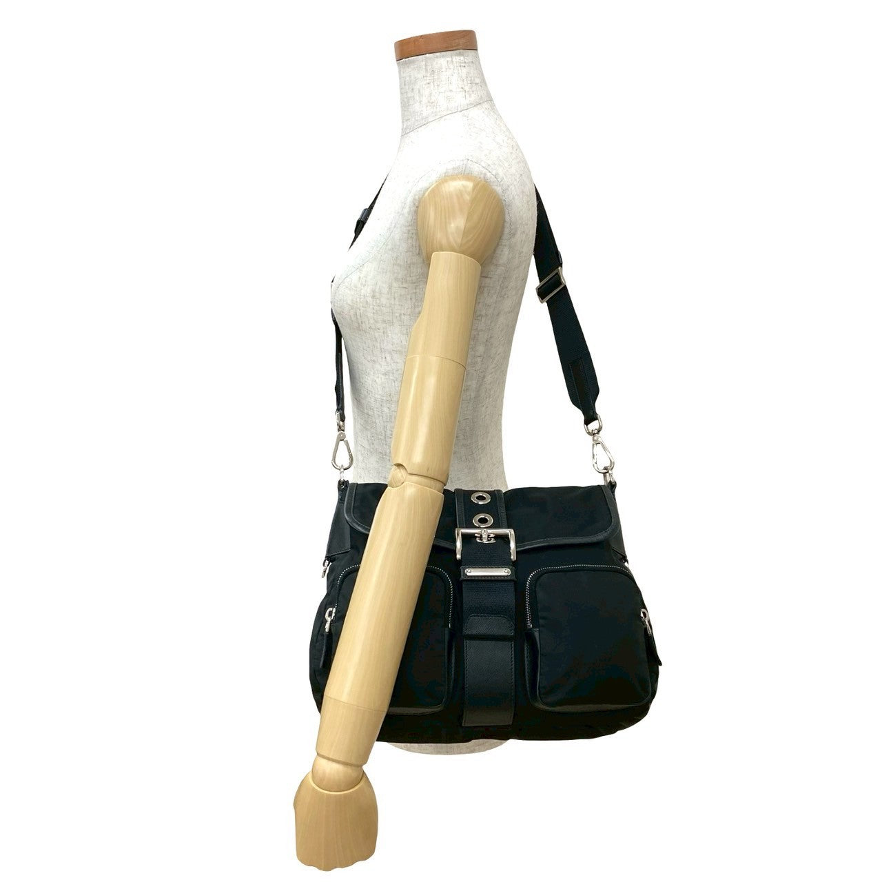 PRADA Shoulder Bag leather black