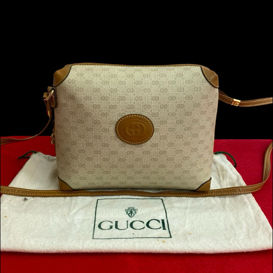 GUCCI Shoulder Bag leather Brown