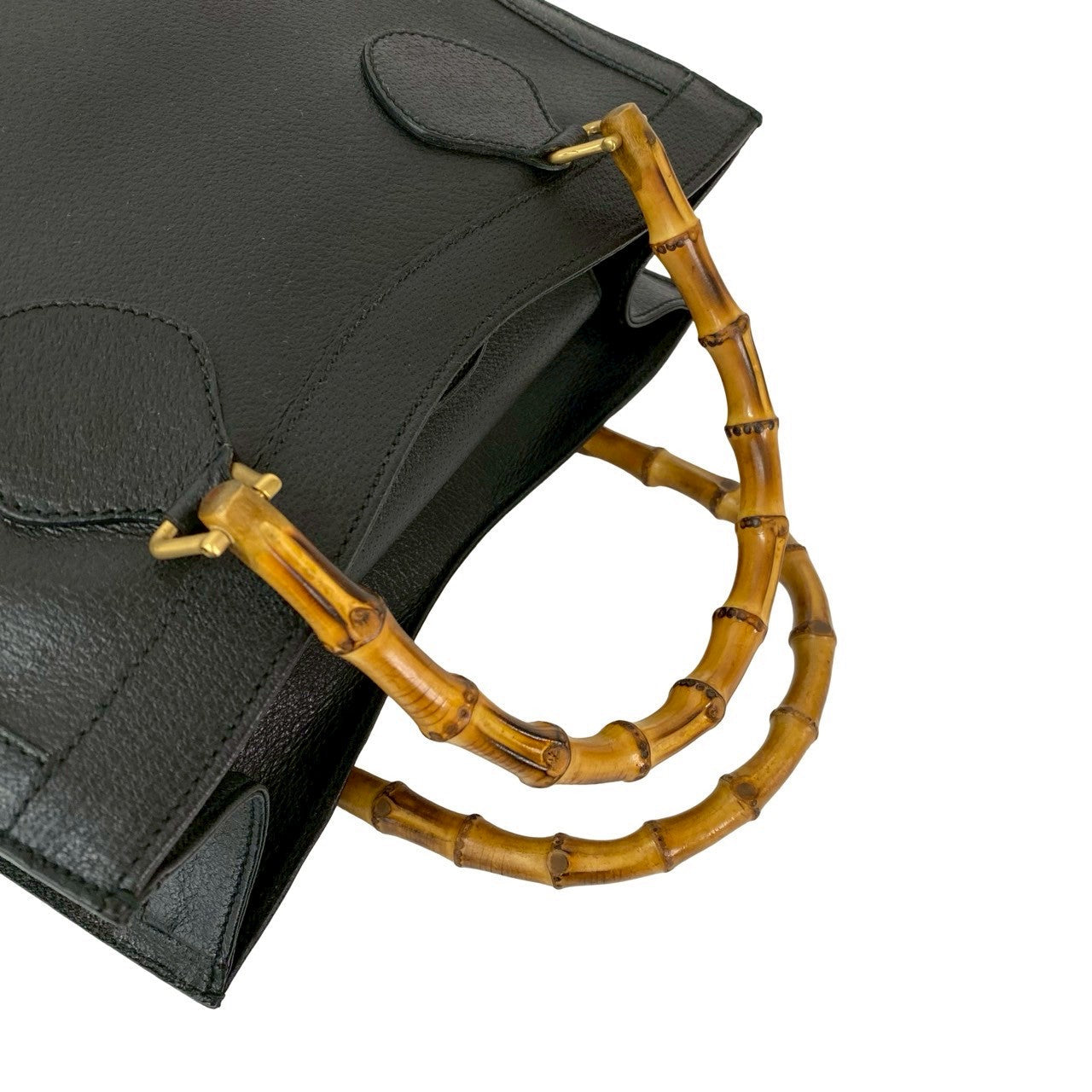 GUCCI Handbag leather black Bamboo