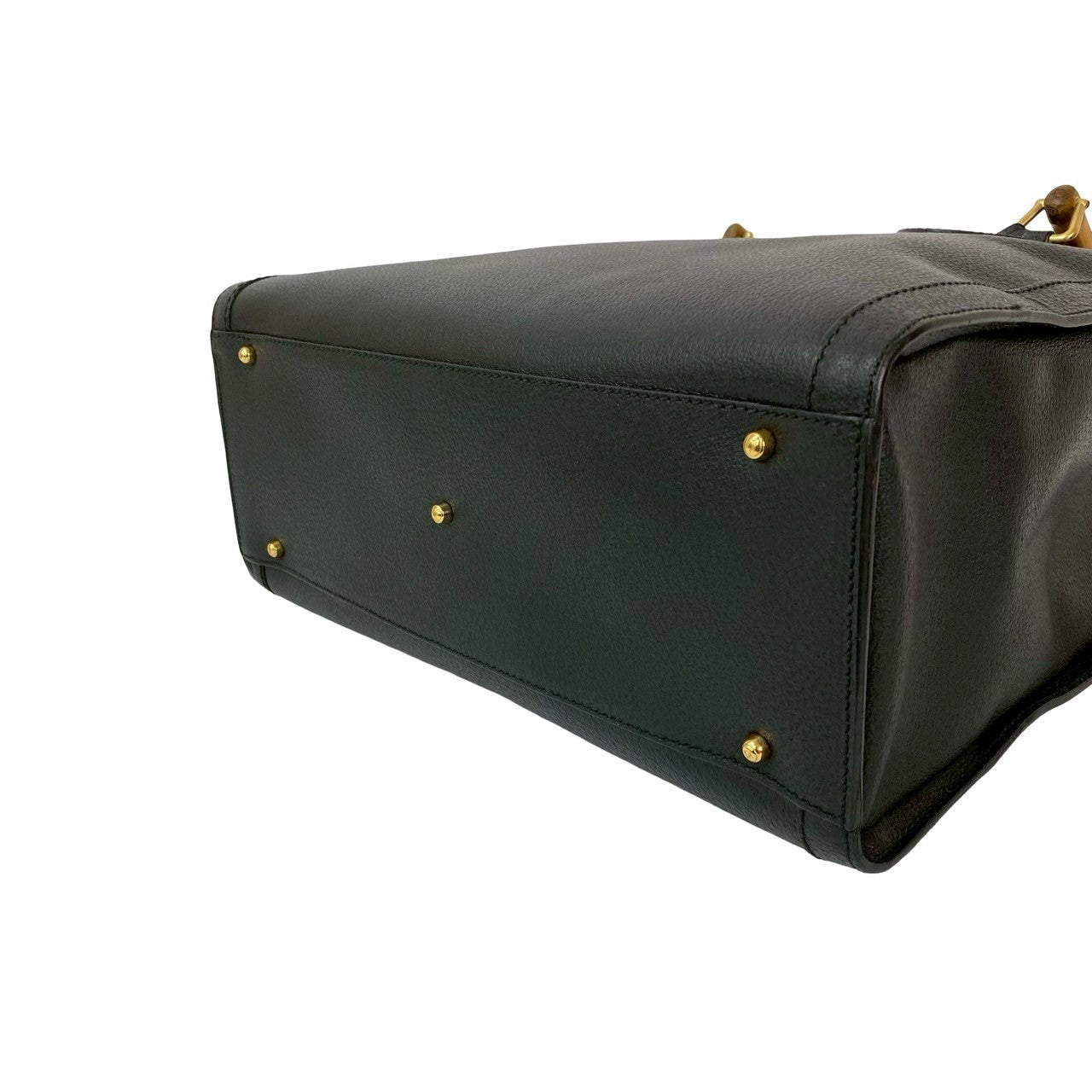 GUCCI Handbag leather black Bamboo