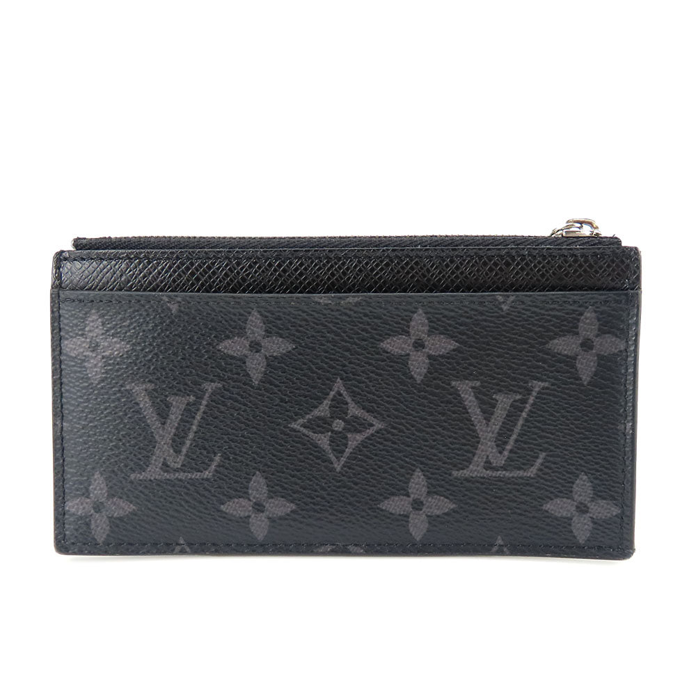 LOUIS VUITTON Coin case M30271 Taiga, Monogram Eclipse black Coin card holder mens Used Authentic