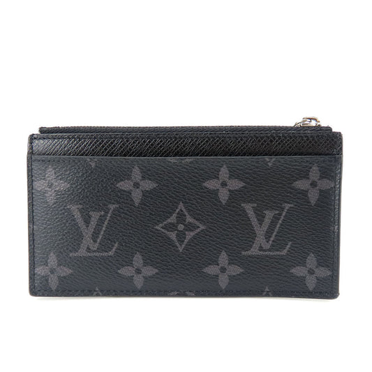 LOUIS VUITTON Coin case M30271 Taiga, Monogram Eclipse black Coin card holder mens Used Authentic