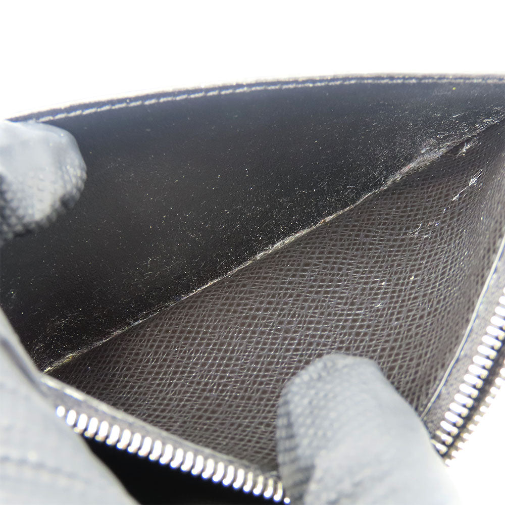 LOUIS VUITTON Coin case M30271 Taiga, Monogram Eclipse black Coin card holder mens Used Authentic